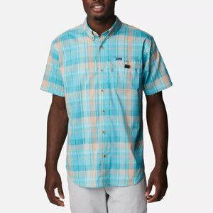 NWT Columbia M's Super Bonefish SS Shirt- Blue/ Grn